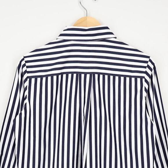 Madewell Easy V-Neck Button Up Shirt Dark Midnight Stripe Size XXS NWT - Picture 7 of 8